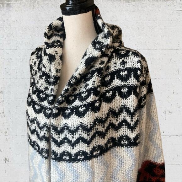 Abercrombie & Fitch Women's Aztec Alpaca Wool Blend Long Hooded Cardigan Size S - Picture 4 of 14
